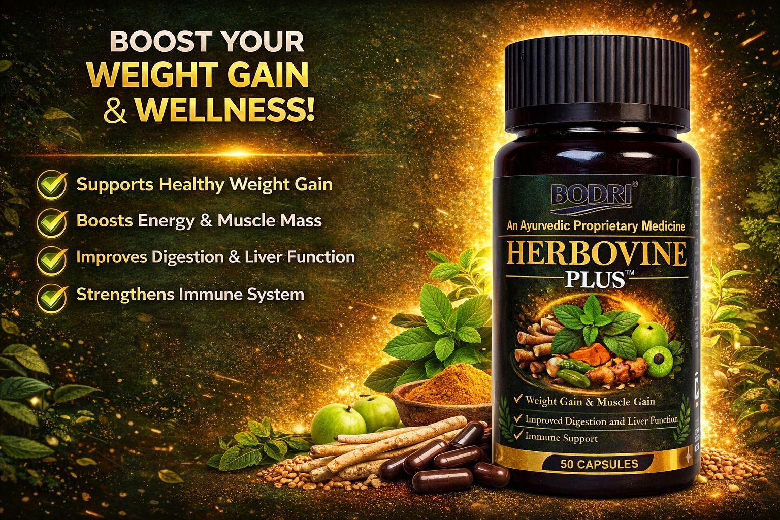 bodri herbovine plus capsule immunity booster & weight gain (pack of 8) bodri herbovine plus capsule immunity booster & weight gain (pack of 8)